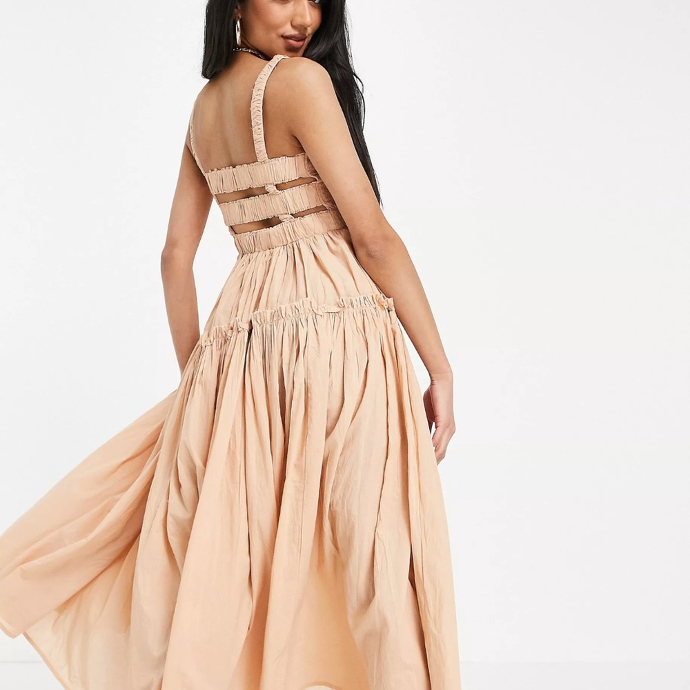 ASOS RAW HEM STRAPPY BACK DRESS